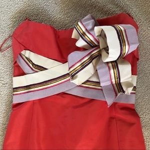 Carolina Herrera tangerine floor length dress